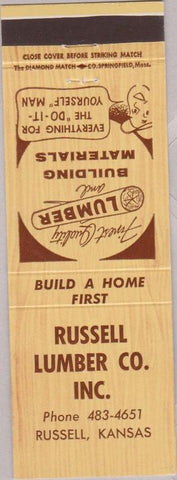 Matchbook Cover - Russell Lumber Co Russell KS