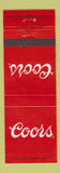 Matchbook Cover - Coors Beer RED