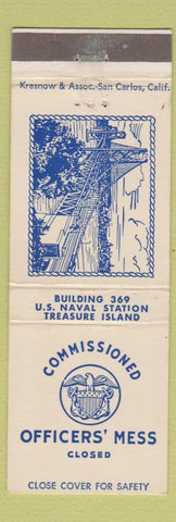 Matchbook Cover - Officers' Mess Treasure Island CA Navy