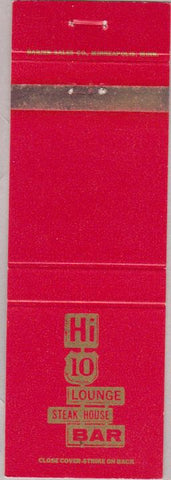 Matchbook Cover - Hi 10 Lounge Bar NO TOWN
