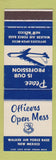 Matchbook Cover - Oifficers Open Mess Walker Air Force Base NM