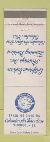 Matchbook Cover - Columbus Air Force Base MS California Eastern Airways