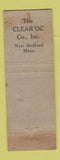 Matchbook Cover - Budweiser Beer The Clear'Oc New Bedford MA WEAR