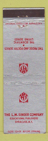 Matchbook Cover - LW Singer Educational Publishing Books Syracuse NY