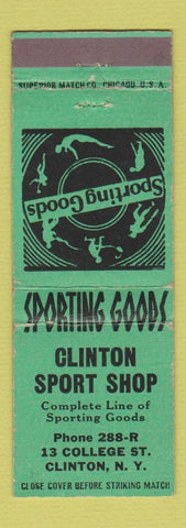 Matchbook Cover - Clinton Sport Shop Sporting Goods Clinton NY WEAR