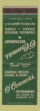 Matchbook Cover - O'Connors Restaurant Albany NY