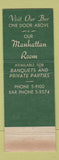 Matchbook Cover - O'Connors Restaurant Albany NY