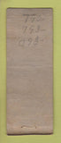 Matchbook Cover - Chris Johnson Funeral Baltimore MD STAR MATCH WORN BOBTAIL