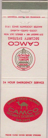 Matchbook Cover - Camco Security Systems Berkeley CA Camel
