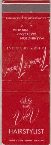 Matchbook Cover - House of Vincent Washington DC MD VA hairstyles