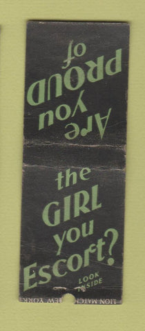 Matchbook Cover - Lorraine Hair Nets BOBTAIL WEAR girlie #1