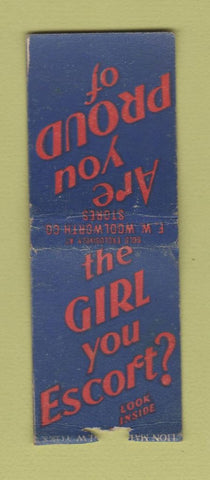 Matchbook Cover - FW Woolworth Lorraine Hair Net girlie BOBTAIL #2