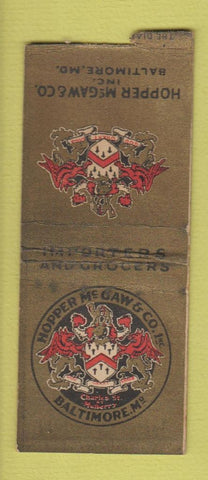 Matchbook Cover - Hopper McGaw Grocery Baltimore MD BOBTAIL WEAR