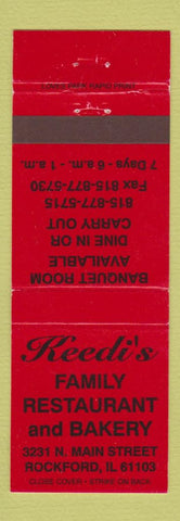 Matchbook Cover - Keedie's Family Restaurant Rockford IL
