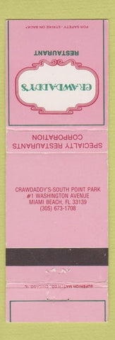 Matchbook Cover - Crawdaddy's Restaurant Miami Beach FL