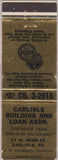 Matchbook Cover - Carlisle Building Loan Carlisisle PA