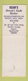 Matchbook Cover - Kean's Detroit Yacht Harbor Detroit MI