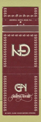 Matchbook Cover - Galleria Novita Rome Italy Miami FL