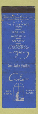 Matchbook Cover - Codo Inked Ribbons Carbon Paper Coraopolis PA MERCHANTS