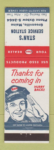 Matchbook Cover - Esso Oil Gas Stan's Greenville ME