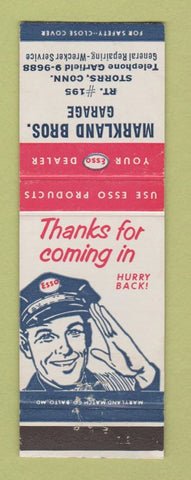 Matchbook Cover - Esso Oil Gas Markland Bros Storrs CT