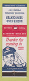 Matchbook Cover - Esso Oil Gas Dozier Marianna AR Low phone #
