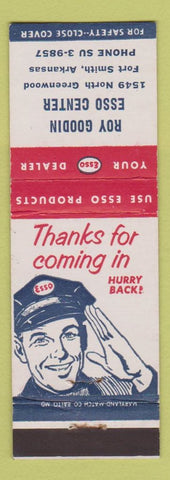 Matchbook Cover - Esso Oil Gas Roy Goodin Fort Smith AR
