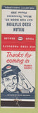 Matchbook Cover - Esso Oil Gas Milan TN low phone #