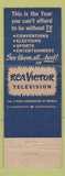 Matchbook Cover - RCA Victor TV Geiger's Music Los Angeles CA