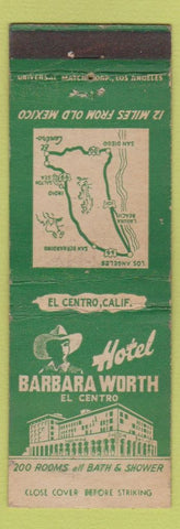 Matchbook Cover - Hotel Barbara Worth El Centro CA WEAR