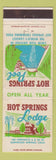 Matchbook Cover - Hot Springs Lodge Glenwood Springs Colorado