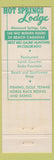 Matchbook Cover - Hot Springs Lodge Glenwood Springs Colorado