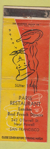 Matchbook Cover - Paris Restaurant San Francisco CA