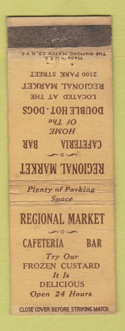Matchbook Cover - Regional Market Cafeteria WORN