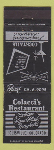 Matchbook Cover - Colacci's Restaurant Louisville Colorado WEAR