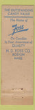 Matchbook Cover - Foss Chocolates Boston MA WEAR