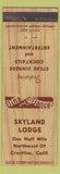 Matchbook Cover - Skyland Lodge Crestline CA WEAR