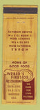 Matchbook Cover - Weber's Fireside Restaurant Wheatridge Colorado WEAR