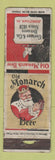 Matchbook Cover - Old Monarch Beer Johnstown PA UNIVERSAL LONG POOR