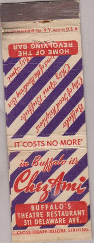 Matchbook Cover - Chez Ami Buffalo NY WORN girlie