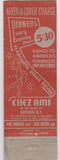 Matchbook Cover - Chez Ami Buffalo NY WORN girlie