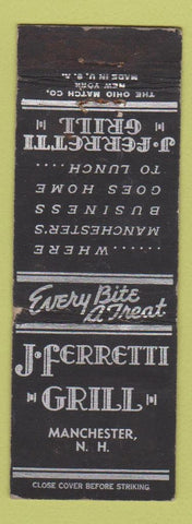 Matchbook Cover - J Ferretti Grill Manchester NH