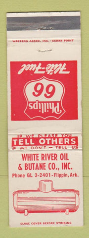 Matchbook Cover - White River Oil Butane Phillips 66 gas Flippin AR