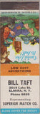 Matchbook Cover - Bill Taft Superior Match Co Elmira NY hillbilly