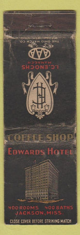 Matchbook Cover - Edwards Hotel Jackson MS WORN