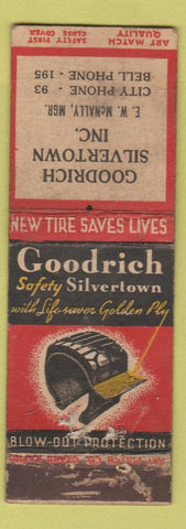 Matchbook Cover - Goodrich Silvertown ART QUALITY MATCH WORN