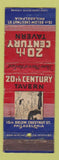 Matchbook Cover - 20th Century Tavern Philadelphia PA WEAR