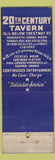 Matchbook Cover - 20th Century Tavern Philadelphia PA WEAR