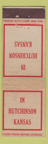 Matchbook Cover - Hotel Stamey Hutchinson KS FEDERAL LONG WEAR