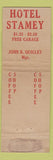 Matchbook Cover - Hotel Stamey Hutchinson KS FEDERAL LONG WEAR